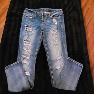Maurices Blue Distressed Boyfriend Jeans